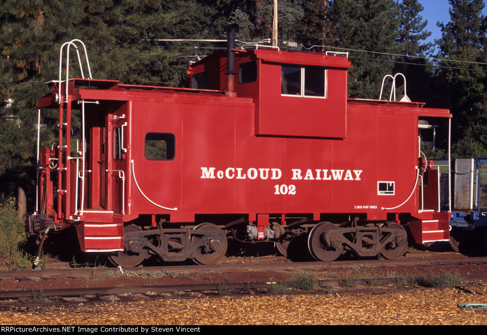 McCloud Railway repainted caboose #102